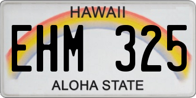 HI license plate EHM325