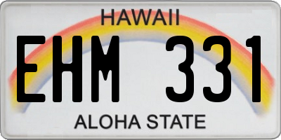 HI license plate EHM331