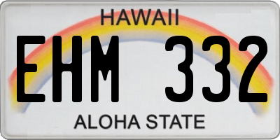 HI license plate EHM332
