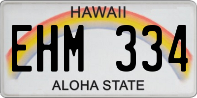 HI license plate EHM334