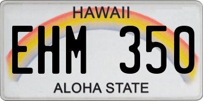HI license plate EHM350
