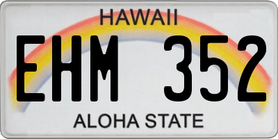 HI license plate EHM352