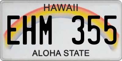 HI license plate EHM355