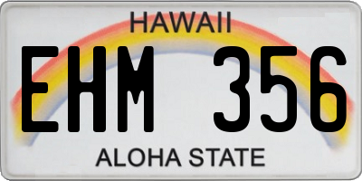 HI license plate EHM356