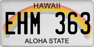 HI license plate EHM363