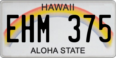 HI license plate EHM375