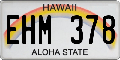 HI license plate EHM378