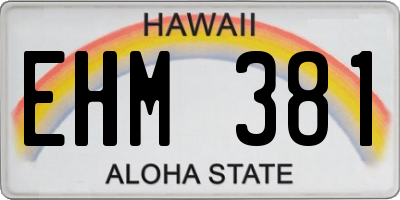 HI license plate EHM381