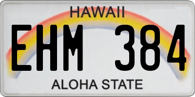 HI license plate EHM384