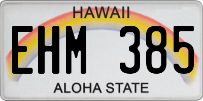 HI license plate EHM385