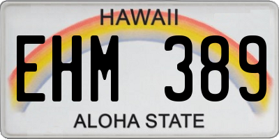 HI license plate EHM389