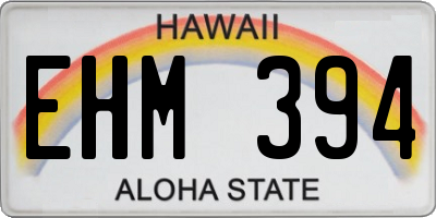 HI license plate EHM394