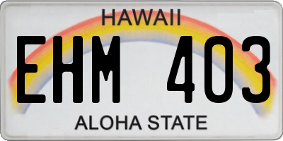 HI license plate EHM403