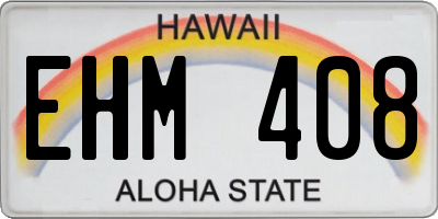 HI license plate EHM408