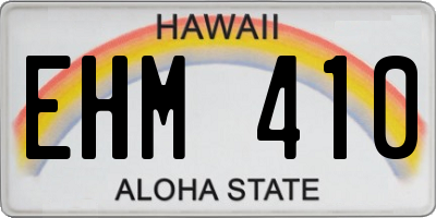 HI license plate EHM410