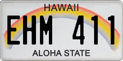 HI license plate EHM411