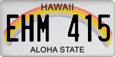 HI license plate EHM415