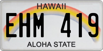 HI license plate EHM419