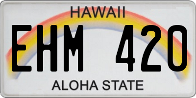 HI license plate EHM420