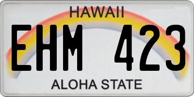 HI license plate EHM423