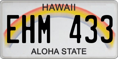 HI license plate EHM433