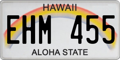 HI license plate EHM455