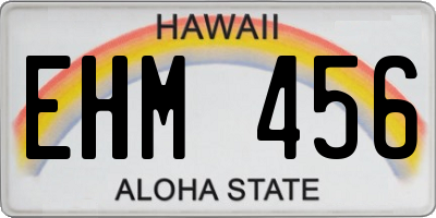 HI license plate EHM456