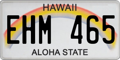 HI license plate EHM465