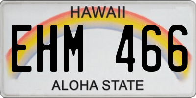 HI license plate EHM466