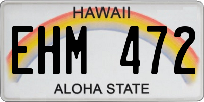 HI license plate EHM472