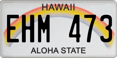 HI license plate EHM473