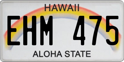 HI license plate EHM475
