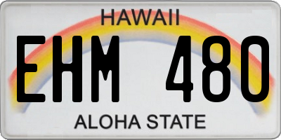 HI license plate EHM480