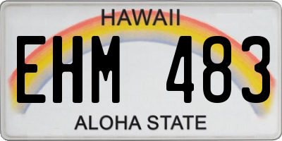 HI license plate EHM483