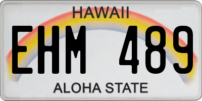 HI license plate EHM489