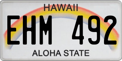 HI license plate EHM492