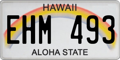 HI license plate EHM493