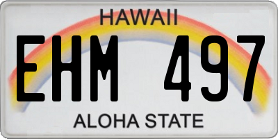 HI license plate EHM497