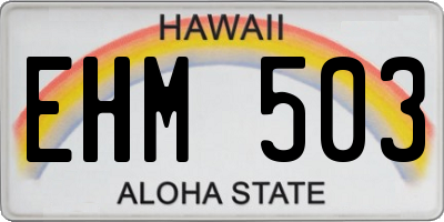 HI license plate EHM503