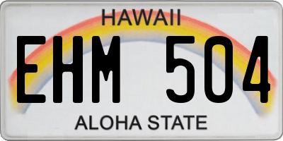 HI license plate EHM504