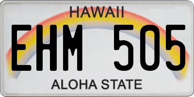HI license plate EHM505