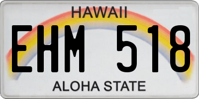 HI license plate EHM518