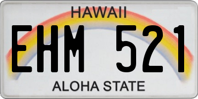 HI license plate EHM521