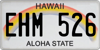 HI license plate EHM526