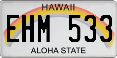 HI license plate EHM533