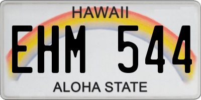 HI license plate EHM544