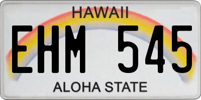 HI license plate EHM545
