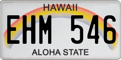 HI license plate EHM546