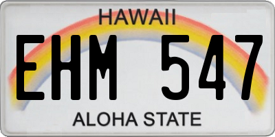 HI license plate EHM547