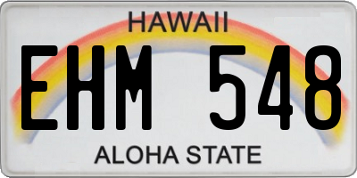 HI license plate EHM548